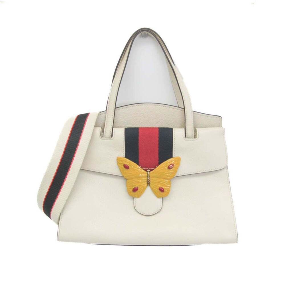 GUCCI White Leather Shoulder Bag